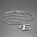 HooAMI Mens Womens Name Initial Letter Pendant Necklace, 22 inch Chain, 26 Alphabet Letters