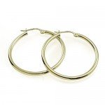 Hoops & Loops Sterling Silver 2mm High Polished Medium Round Hoop Earrings