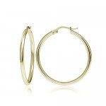 Hoops & Loops Sterling Silver 2mm High Polished Small Round Hoop Earrings