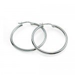 Hoops & Loops Sterling Silver 2mm High Polished Small Round Hoop Earrings