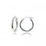 Hoops & Loops Sterling Silver 2mm High Polished Small Round Hoop Earrings