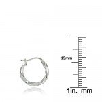 Hoops & Loops Sterling Silver 2mm Twist Small Round Hoop Earrings