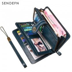 Hot Sale Brand  Wallet Split Leather Wallet Female Long Wallet Women Zipper Purse Strap Clutch Coin Purse Womens Purses Leather