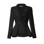 HyBrid & Company Women Double Notch Lapel Sharp Shoulder Pad Office Blazer