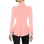 HyBrid & Company Women Double Notch Lapel Sharp Shoulder Pad Office Blazer