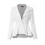HyBrid & Company Women Double Notch Lapel Sharp Shoulder Pad Office Blazer