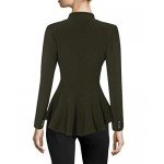 HyBrid & Company Women Double Notch Lapel Sharp Shoulder Pad Office Blazer