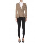 HyBrid & Company Women Double Notch Lapel Sharp Shoulder Pad Office Blazer