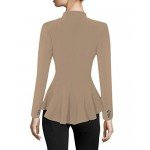 HyBrid & Company Women Double Notch Lapel Sharp Shoulder Pad Office Blazer