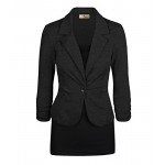 HyBrid & Company Women Double Notch Lapel Sharp Shoulder Pad Office Blazer