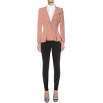 HyBrid & Company Women Double Notch Lapel Sharp Shoulder Pad Office Blazer