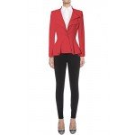 HyBrid & Company Women Double Notch Lapel Sharp Shoulder Pad Office Blazer