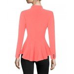 HyBrid & Company Women Double Notch Lapel Sharp Shoulder Pad Office Blazer
