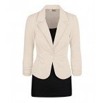 HyBrid & Company Women Double Notch Lapel Sharp Shoulder Pad Office Blazer