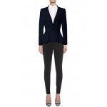 HyBrid & Company Women Double Notch Lapel Sharp Shoulder Pad Office Blazer