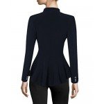 HyBrid & Company Women Double Notch Lapel Sharp Shoulder Pad Office Blazer