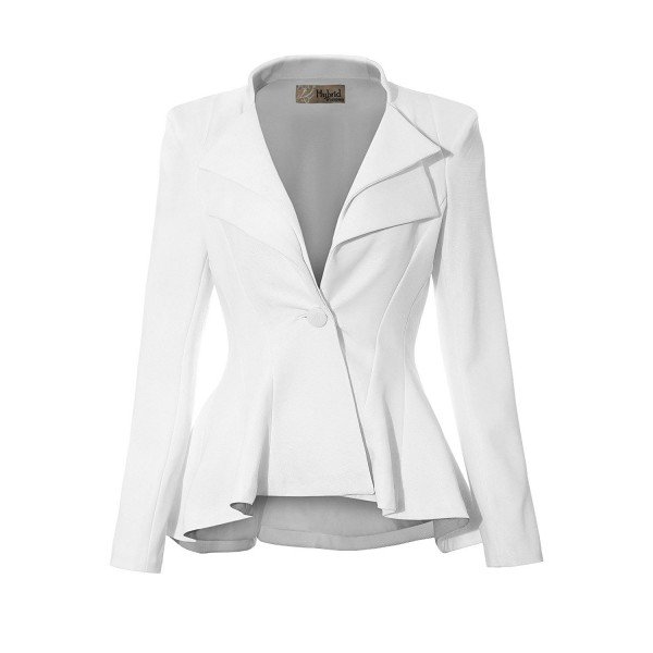 HyBrid & Company Women Double Notch Lapel Sharp Shoulder Pad Office Blazer