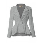 HyBrid & Company Women Double Notch Lapel Sharp Shoulder Pad Office Blazer
