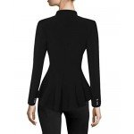HyBrid & Company Women Double Notch Lapel Sharp Shoulder Pad Office Blazer