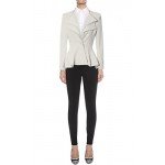 HyBrid & Company Women Double Notch Lapel Sharp Shoulder Pad Office Blazer