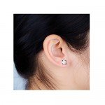 Hypoallergenic 4mm Small Round Opal Little Girls Stud Earrings Nickel Free for Women(White/Rose/Black)