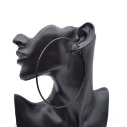 Hypoallergenic Extra Large Flattened Round Metal Hoop Earrings