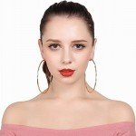 Hypoallergenic Extra Large Flattened Round Metal Hoop Earrings Hypoallergenic Extra Large Flattened Round Metal Hoop Earrings