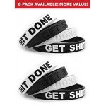 Inspirational Silicone Bracelets Rubber Band Wristbands. Custom Embossed With Motivational Saying "GET SHIT DONE". Perfect for Fitness, Basketball, CrossFit, Sports & Task