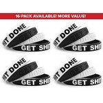 Inspirational Silicone Bracelets Rubber Band Wristbands. Custom Embossed With Motivational Saying "GET SHIT DONE". Perfect for Fitness, Basketball, CrossFit, Sports & Task