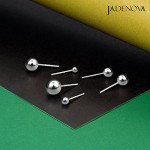 JADENOVA 925 Sterling Silver Round Ball Stud Earrings for Women Men, 3mm-8mm (6 Pairs/Set Assorted Sizes)