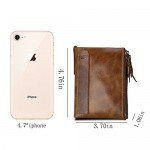 JR&JA Genuine leather RFID Blocking Bifold wallet Large Capacity Card Case Purse