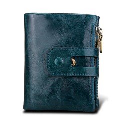 JR&JA Genuine leather RFID Blocking Bifold wallet Large Capacity Card Case Purse