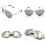 J+S Premium Military Style Classic Aviator Sunglasses, Polarized, 100% UV protection