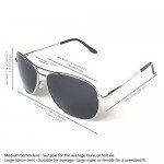 J+S Premium Military Style Classic Aviator Sunglasses, Polarized, 100% UV protection