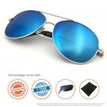 J+S Premium Military Style Classic Aviator Sunglasses, Polarized, 100% UV protection
