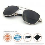 J+S Premium Military Style Classic Aviator Sunglasses, Polarized, 100% UV protection