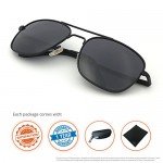 J+S Premium Military Style Classic Aviator Sunglasses, Polarized, 100% UV protection