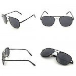 J+S Premium Military Style Classic Aviator Sunglasses, Polarized, 100% UV protection