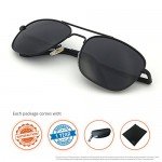 J+S Premium Military Style Classic Aviator Sunglasses, Polarized, 100% UV protection