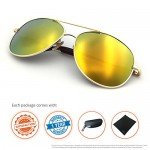 J+S Premium Military Style Classic Aviator Sunglasses, Polarized, 100% UV protection