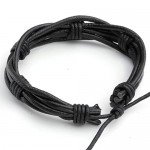 JUSNOVA 5-12 Pcs Leather Bracelet for Men Women Wooden Beaded Bracelets Cuff Adjustable