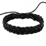 JUSNOVA 5-12 Pcs Leather Bracelet for Men Women Wooden Beaded Bracelets Cuff Adjustable