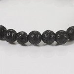 Jeka Lava Stone Bracelet Stretch Beads Black Healing Energy Jewelry for Men Women Handmade Braided Adjustable