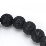 Jeka Lava Stone Bracelet Stretch Beads Black Healing Energy Jewelry for Men Women Handmade Braided Adjustable