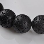 Jeka Lava Stone Bracelet Stretch Beads Black Healing Energy Jewelry for Men Women Handmade Braided Adjustable