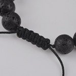 Jeka Lava Stone Bracelet Stretch Beads Black Healing Energy Jewelry for Men Women Handmade Braided Adjustable