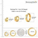 JewelrieShop Men Jewelry Set Huggie Earrings Hinged Hoop Dangle Earrings, Stainless Steel, Hypoallergenic, Urban Hoop Earrings