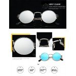 Joopin-Round Retro Polaroid Sunglasses Driving Polarized Glasses Men Steampunk