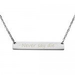 Jovivi Free Engraving- Personalized Custom Stainless Steel Simple Horizontal Initial Name Bar Necklace,Fathers day/Graduation gift
