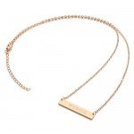 Jovivi Free Engraving- Personalized Custom Stainless Steel Simple Horizontal Initial Name Bar Necklace,Fathers day/Graduation gift